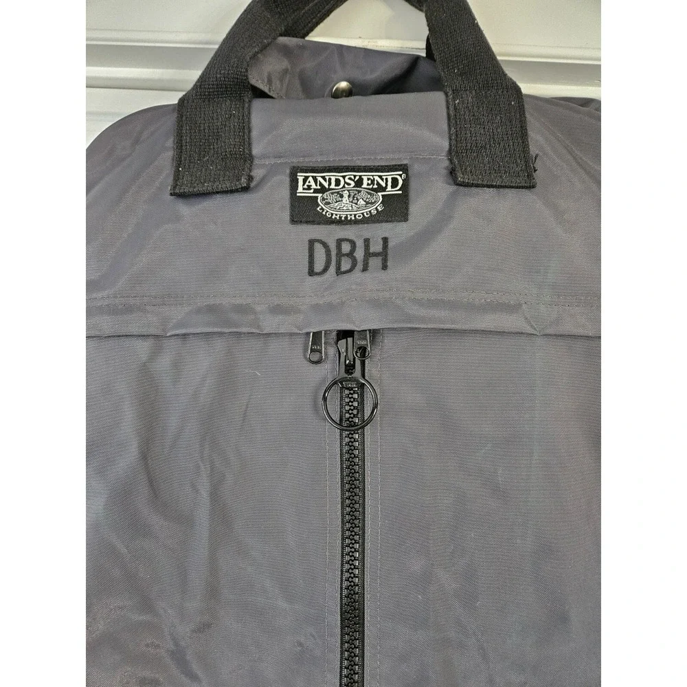 Vtg Lands' End Lighthouse Grey Foldable Garment Bag USA Luggage